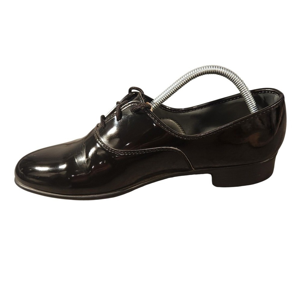 Pierre Cardin Shoes Mens Size 10 W Black Patent Leather Derby Dress USA‎ 8200